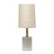 Elegant Designs Modern Cement Table Lamp with Antique Brass Detail - Khaki
